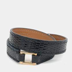 مملوكة مسبقًا Hermes Lizard Double Reval Bracelet