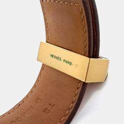 Pre Owned سوار هيرمس جلد برتقالي ميدور