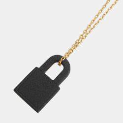 مملوكة مسبقًا Hermes O'Kelly Pendant Size Pm Black Gold Plated Leather