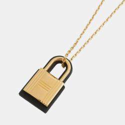 مملوكة مسبقًا Hermes O'Kelly Pendant Size Pm Black Gold Plated Leather