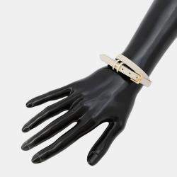 مملوكة مسبقًا Hermes Pop H Double Tour Leather Bracelet Size T2 Nata Swift Leather