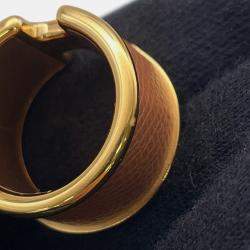 Pre Owned خاتم هيرمس أورومب ميتال إيبسوم ذهبي حجم جراندي موديل/صغير