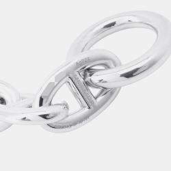 مملوكة مسبقًا سوار هيرمس شين دانكر 10 إطارات حجم كبير جدًا فضة 925