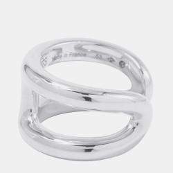 Pre Owned خاتم هيرميس أوزموز مقاس بي ام/53/#13 فضة 925