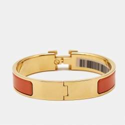 مملوكة مسبقًا سوار هيرمس "كلي ك آتش" إيمايل معدن مطلي بالذهب