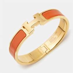 مملوكة مسبقًا سوار هيرمس "كليك آتش" إيمايل معدن مطلي بالذهب