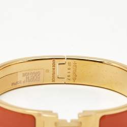 مملوكة مسبقًا سوار هيرمس "كليك آتش" إيمايل معدن مطلي بالذهب