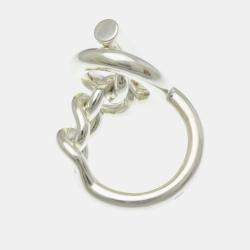 مملوكة مسبقًا خاتم هيرمس كرويسيت فضي موضة بدون حجر خاتم شريط فضي GM