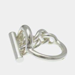 Pre Owned خاتم هيرمس كرويزيت فضي 925 للموضة بدون حجر خاتم بن د فضي