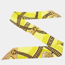 Pre Owned Hermes Yellow Silk Twilly