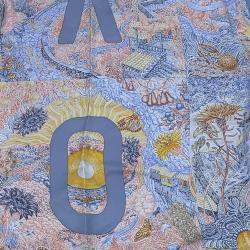 Pre Owned وشاح هيرمس حرير أزرق