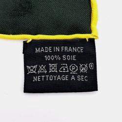 مملوكة مسبقًا وشاح هيرمس حرير أسود وأصفر