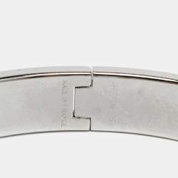 Pre Owned Hermes Clic H Enamel Palladium Plated Braclet