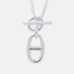 Pre Owned قلادة هيرمس شاين دانكر أميوليت فضة 925