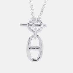 Pre Owned قلادة هيرمس شاين دانكر أميوليت فضة 925