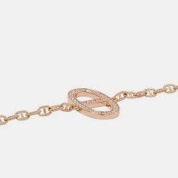 Pre Owned Hermes Chaine D'Ancre Contour Bracelet Size Xs 18K Pink Gold