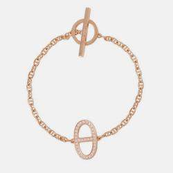 مملوكة مسبقًا Hermes Chaine D'Ancre Contour Bracelet Size Xs 18K Pink Gold