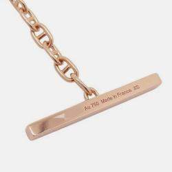 Pre Owned Hermes Chaine D'Ancre Contour Bracelet Size Xs 18K Pink Gold