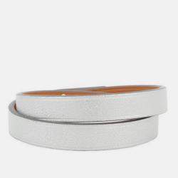 مملوكة مسبقًا سوار هيرمس "ميني كيلي" لفة مزدوجة شيفر شامكلا فضي مقاس تي 2