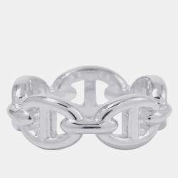 مملوكة مسبقًا Hermes Chaine D'Ancre Anchene Ring Size Pm/51/#11 Sv925
