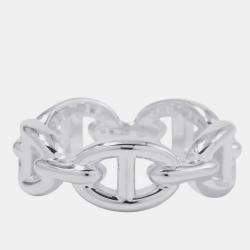 مملوكة مسبقًا Hermes Chaine D'Ancre Anchene Ring Size Pm/53/#13 Sv925