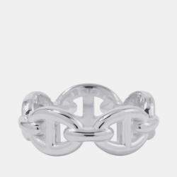 Pre Owned Hermes Chaine D'Ancre Anchene Ring Size Pm/53/#13 Sv925