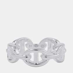 مملوكة مسبقًا Hermes Chaine D'Ancre Anchene Ring Size Pm/51/#11 Sv925