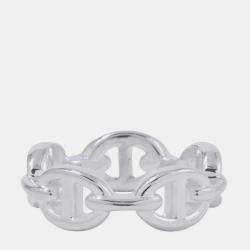 مملوكة مسبقًا Hermes Chaine D'Ancre Anchene Ring Size Pm/51/#11 Sv925