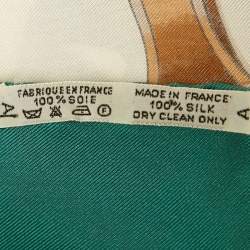 Pre Owned Hermes Green Les Rubans du Cheval Silk Scarf