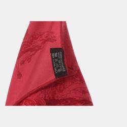 مملوكة مسبقًا Hermes Jardin Des Métamorphozes Red Silk Scarf