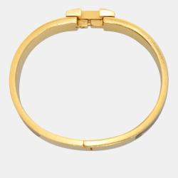 مملوكة مسبقًا سوار هيرمس كليك H أسود/ذهبي مقاس صغير PM