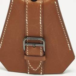 مملوكة مسبقًا Hermes Fauve/Noir Barenia Leather Clochette Buckle Long Necklace