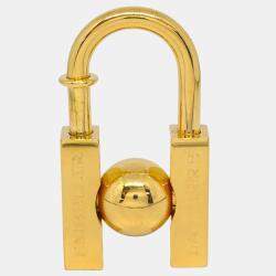 Pre Owned Hermes 2001 Earth Cadena Padlock Gold Small