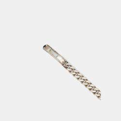 مملوكة مسبقًا Hermes Sterling Silver Kelly Gourmette Bracelet Size XS