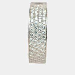 مملوكة مسبقًا Hermes 18K White Gold Diamond Small H d'Ancre Ring Size 54