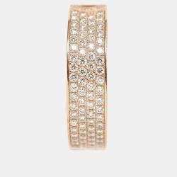 Pre Owned خاتم هيرمس دانكر اتش الماس ذهب وردي عيار 18 صغير مقاس 56