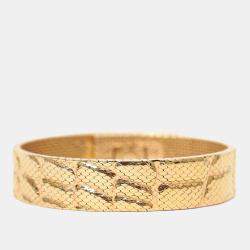 Pre Owned Hermes 18K Rose Gold Diamonds Milanese Mesh Kelly Bracelet