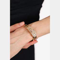 Pre Owned Hermes 18K Rose Gold Diamonds Milanese Mesh Kelly Bracelet