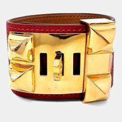 Pre Owned Hermes Leather Collier De Ciens Bracelet