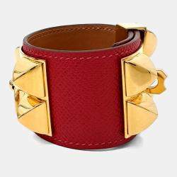 Pre Owned Hermes Leather Collier De Ciens Bracelet