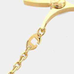 Pre Owned حلقة مفاتيح معدنية هيرمس وحلقة قفاز