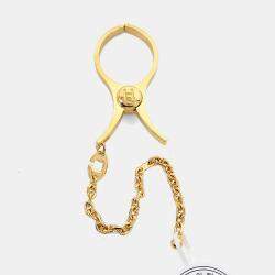Pre Owned حلقة مفاتيح معدنية هيرمس وحلقة قفاز
