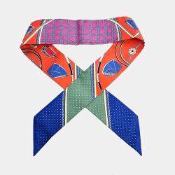 Pre Owned Hermes Multicolor Silk Twilly