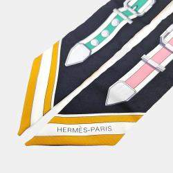 Pre Owned وشاح هيرمس حرير ملون متعدد تويللي
