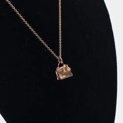 Pre Owned قلادة هيرمس أميليت كيلي ذهب وردي 18 قيراط