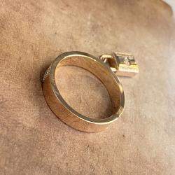 مملوكة مسبقًا خاتم هيرمس كلوشيت قفل ذهب وردي عيار 18 ألماس مقاس 55