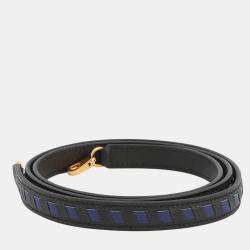 Pre Owned Hermes Bandouliere Tracery Strap Black/Blue Encre Epsom