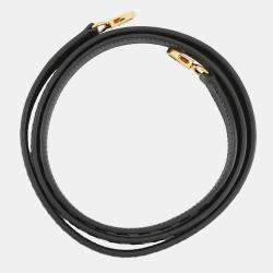 Pre Owned Hermes Bandouliere Tracery Strap Black/Blue Encre Epsom