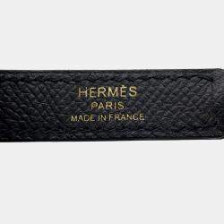 Pre Owned Hermes Bandouliere Tracery Strap Black/Blue Encre Epsom