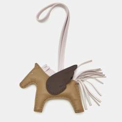 Pre Owned Hermes Rodeo Pegase PM Bag Charm Beige Marfa/Mauve Pale/Moka Milo and Swift Leather